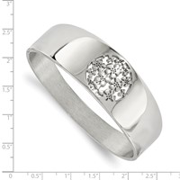 Stainless Steel Polished Circle Flower Cut-out Hinged Bangle view 2