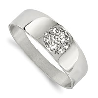 Stainless Steel Polished Circle Flower Cut-out Hinged Bangle view 1