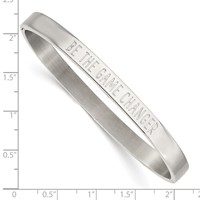 Stainless Steel Polished Be the Game Changer 6mm Hinged Bangle view 3