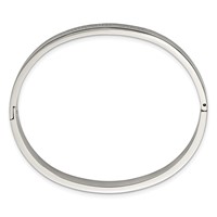 Stainless Steel Polished If Not Now When 6mm Hinged Bangle view 2