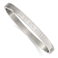 Stainless Steel Polished If Not Now When 6mm Hinged Bangle view 1