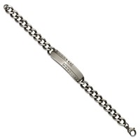 Chisel Stainless Steel Matte Finish Gun Metal IP-plated ID Bracelet, 9" view 2