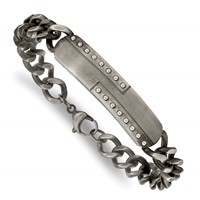 Chisel Stainless Steel Matte Finish Gun Metal IP-plated ID Bracelet, 9" view 3
