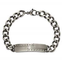 Chisel Stainless Steel Matte Finish Gun Metal IP-plated ID Bracelet, 9" view 4