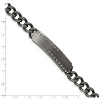 Chisel Stainless Steel Matte Finish Gun Metal IP-plated ID Bracelet, 9" view 5