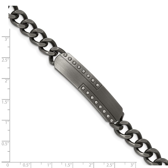 Chisel Stainless Steel Matte Finish Gun Metal IP-plated 9 inch ID Bracelet