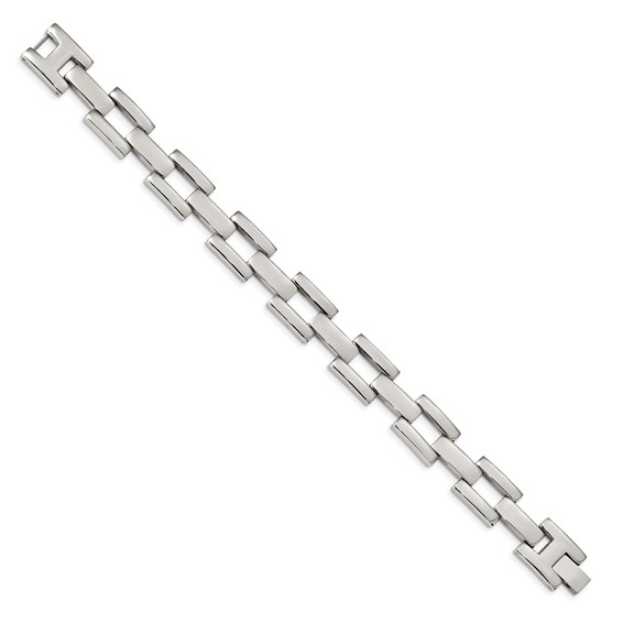 Chisel Stainless Steel Polished 8.5 inch Open Square Link Bracelet
