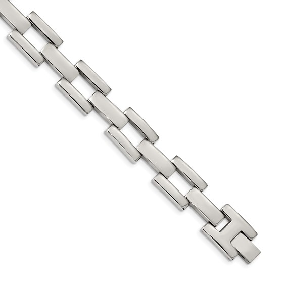 Chisel Stainless Steel Polished 8.5 inch Open Square Link Bracelet