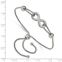 Chisel Stainless Steel Polished Infinity Symbol Adjustable Bracelet view 2
