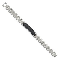 Chisel Stainless Steel Brushed and Polished Bracelet with Solid Carbon Fiber Inlay, 8.25" view 2