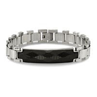 Chisel Stainless Steel Brushed and Polished Bracelet with Solid Carbon Fiber Inlay, 8.25" view 3