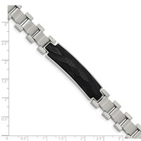 Chisel Stainless Steel Brushed and Polished Bracelet with Solid Carbon Fiber Inlay, 8.25" view 4