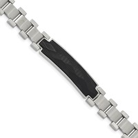 Chisel Stainless Steel Brushed and Polished Bracelet with Solid Carbon Fiber Inlay, 8.25" view 1