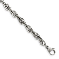 Chisel Stainless Steel Polished Bracelet, 9" view 1