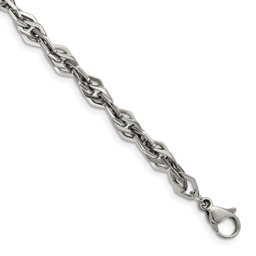 Chisel Stainless Steel Polished Bracelet, 9"
