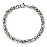 Chisel Stainless Steel Polished Bracelet, 9" view 4
