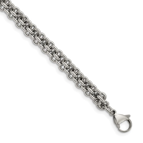 Chisel Stainless Steel Polished Bracelet, 9"