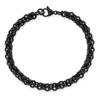 Chisel Stainless Steel Polished Black IP-plated Bracelet - 9in view 4