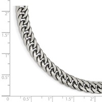 Chisel Stainless Steel Polished Double Curb Chain Bracelet - 9in view 5