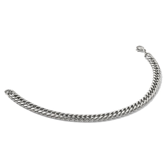 Chisel Stainless Steel Polished 9 inch Double Curb Chain Bracelet