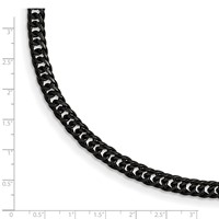 Chisel Stainless Steel Polished Black IP-plated Curb Chain Bracelet, 9" view 5
