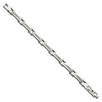 Chisel Stainless Steel Polished with CZ Bracelet with.5 Inch Extension, 8.25" view 3