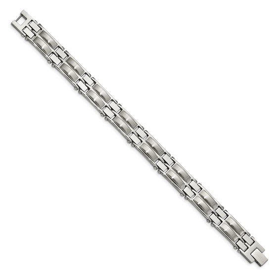 Chisel Stainless Steel Polished and Brushed 8.5 inch Link Bracelet