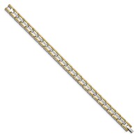 Chisel Stainless Steel Polished Yellow IP-plated Bracelet with CZ Link, 8.5" view 3