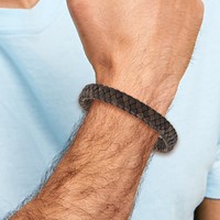 Chisel Stainless Steel Polished Rose IP-plated Brown Braided Leather Bracelet, 8.5" view 5