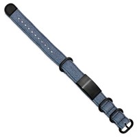 Stainless Steel Brushed Black IP-plated Blue Jean Fabric Adj. ID Bracelet view 3