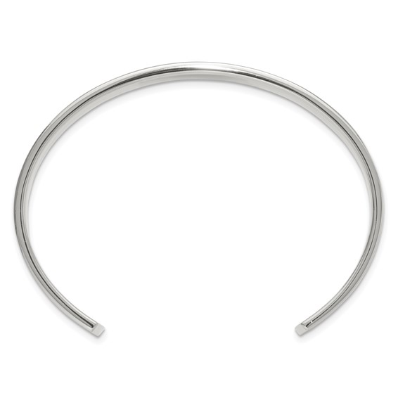 Chisel Stainless Steel with 18k Gold Accent Polished and Textured with 1/20 carat Diamond Cuff Bangle