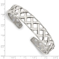 Chisel Stainless Steel Polished Weave Design Bangle view 4