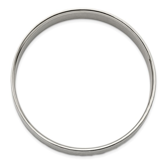 Stainless Steel Brushed and Polished Hammered Bangle