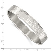 Stainless Steel Brushed and Polished Hammered Bangle view 4