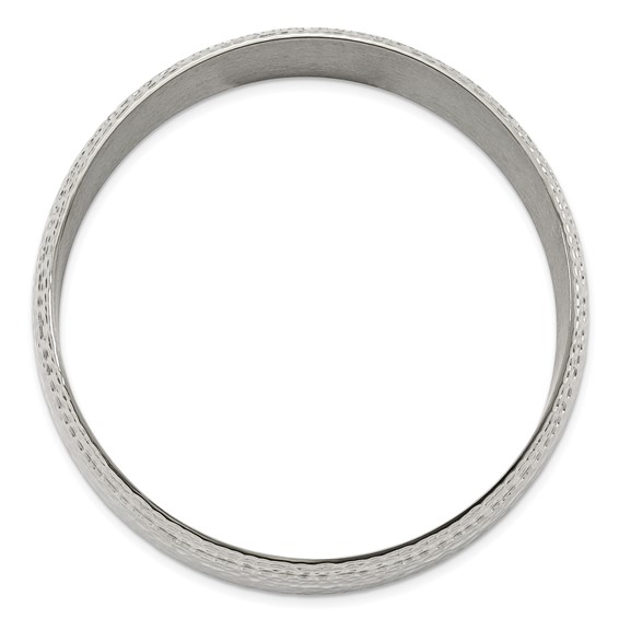 Stainless Steel Brushed and Polished Hammered Bangle