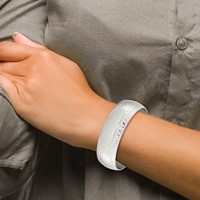 Stainless Steel Brushed and Polished Hammered Bangle view 5