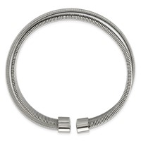 Stainless Steel Polished and Textured Moveable Cuff Bracelet view 3