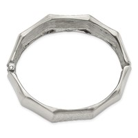 Stainless Steel Brushed and Textured Hinged Bangle view 3