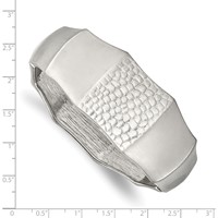 Stainless Steel Brushed and Textured Hinged Bangle view 4