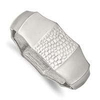 Stainless Steel Brushed and Textured Hinged Bangle view 1