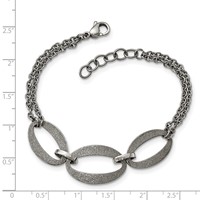 Stainless Steel Polished Laser Cut Bracelet with.5in Ext., 7" view 5
