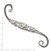Stainless Steel Polished and Textured Bracelet with ext.7in, 1" view 5