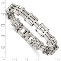Chisel Stainless Steel Polished Link Bracelet - 7.75in view 3