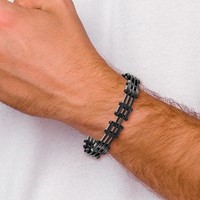 Stainless Steel Polished Black IP-plated Bracelet view 5