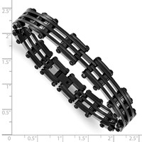 Stainless Steel Polished Black IP-plated Bracelet view 4