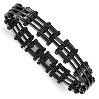 Stainless Steel Polished Black IP-plated Bracelet view 1
