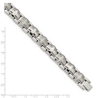 Chisel Stainless Steel Brushed and Polished Cross Link Bracelet, 8.25" view 4