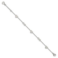 Chisel Stainless Steel Polished Heart and Infinity Bracelet with 1 Inch Extension - 7in view 3