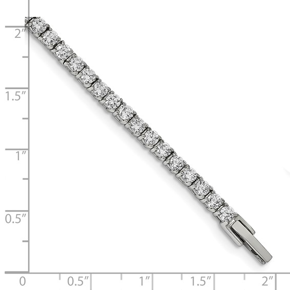 Stainless Steel Polished CZ Tennis Bracelet