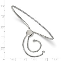 Chisel Stainless Steel Polished CZ Adjustable Bracelet view 3